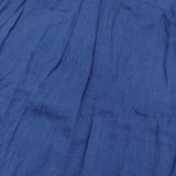 GYMPHLEX 半袖リネンシャツワンピース J-1098 KLS サイズ14 定価17380円 ワンピース ブルー レディース ジムフレックス【中古】5-0822S♪