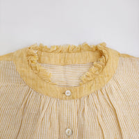 nest Robe デッドストックリネンコンビブラウス 定価26400円 チュニック 24AW イエロー ホワイト レディース ネストローブ【中古】5-0902M♪