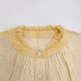 nest Robe デッドストックリネンコンビブラウス 定価26400円 チュニック 24AW イエロー ホワイト レディース ネストローブ【中古】5-0902M♪