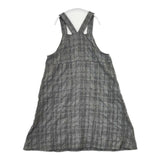 100% a hundred percent +2 ナチュラン 千鳥格子 ウールコットン ジャンパースカート ノースリーブ ワンピース グレー レディース ワンハンドレッドパーセント【中古】5-1127T∞