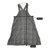 100% a hundred percent +2 ナチュラン 千鳥格子 ウールコットン ジャンパースカート ノースリーブ ワンピース グレー レディース ワンハンドレッドパーセント【中古】5-1127T∞