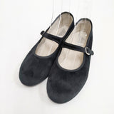 LA CADENA ラ・カデナ ベルベット ベロア サイズ38 フラットシューズ バレエシューズ ブラック レディース【中古】5-1120T◎