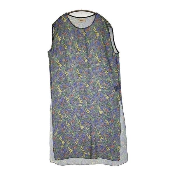 maturely Logo Emblem Print Dress 定価20900円 BEAMS ロゴ メッシュ ノースリーブ ワンピース グレー レディース マチュアリー【中古】5-0822S♪