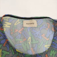 maturely Logo Emblem Print Dress 定価20900円 BEAMS ロゴ メッシュ ノースリーブ ワンピース グレー レディース マチュアリー【中古】5-0822S♪