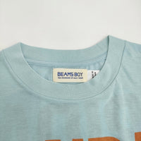 BEAMS BOY ロゴプリントショートスリーブTシャツ 定価7480円 半袖Ｔシャツ カットソー ライトブルー レディース ビームスボーイ【中古】5-0822S♪