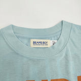 BEAMS BOY ロゴプリントショートスリーブTシャツ 定価7480円 半袖Ｔシャツ カットソー ライトブルー レディース ビームスボーイ【中古】5-0822S♪