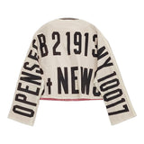 BEAMS BOY ニュースペーパー リバーシブル ジャケット 定価18480円 ノーカラー ベージュ レッド レディース ビームスボーイ【中古】5-0902M♪
