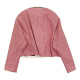 BEAMS BOY ニュースペーパー リバーシブル ジャケット 定価18480円 ノーカラー ベージュ レッド レディース ビームスボーイ【中古】5-0902M♪