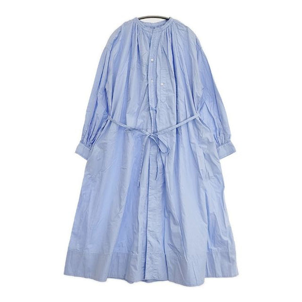 BEAMS BOY ユーロギャザーワンピース 定価18480円 ベルト付き コットン ワンピース ブルー レディース ビームスボーイ【中古】5-1126M∞