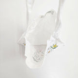 fog linen work リトアニア製 リネン ISABELLE BOINOT イザベルボワノ ミニバッグ フラワープリント トートバッグ ホワイト レディース フォグリネンワーク【中古】5-1122G∞