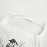 fog linen work リトアニア製 リネン ISABELLE BOINOT イザベルボワノ ミニバッグ フラワープリント トートバッグ ホワイト レディース フォグリネンワーク【中古】5-1122G∞