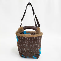 ebagos BIRD JOURNEY シェニール ソフトバケツ 2WAY 定価74800円 ショルダーバッグ 24AW ブラウン ブルー レディース エバゴス【中古】5-0829T♪