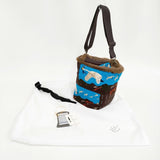 ebagos BIRD JOURNEY シェニール ソフトバケツ 2WAY 定価74800円 ショルダーバッグ 24AW ブラウン ブルー レディース エバゴス【中古】5-0829T♪