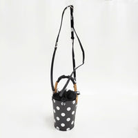 ebagos ドット バケツ ミニ 定価56000円 2way ショルダーバッグ 24SS ブラック ホワイト レディース エバゴス【中古】5-0829G♪