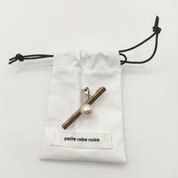petite robe noire 真鍮 コットンパール 片耳 イヤリング ゴールド アイボリー レディース プティローブノアー【中古】5-1012G∞