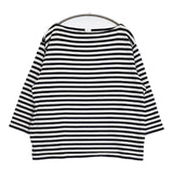 YAECA STOCK ボートネック 83041 コットン ボーダー カットソー ホワイト ネイビー レディース ヤエカ【中古】5-1201M∞