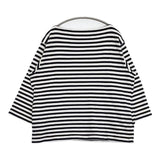 YAECA STOCK ボートネック 83041 コットン ボーダー カットソー ホワイト ネイビー レディース ヤエカ【中古】5-1201M∞