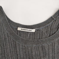 WANDERUNG ワンデルング WRKNF-003 リブニット コットンレーヨンシルク タンクトップ グレー レディース【中古】5-0822S♪