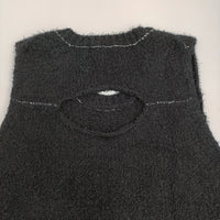 homspun 未使用品 コットンリネンモールベスト 定価20900円 241-7910 ベスト 24SS ブラック レディース ホームスパン【中古】5-0902M♪