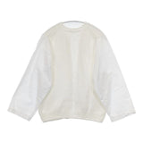homspun 211-7862 袖切り替え 羽織 コットン カーディガン ホワイト レディース ホームスパン【中古】6-0301M∞