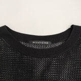 mizuiro-ind メッシュニットベスト ノースリーブ カットソー ブラック レディース ミズイロインド【中古】5-0822S♪