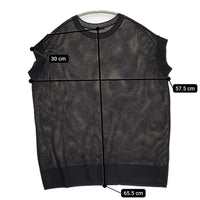 mizuiro-ind メッシュニットベスト ノースリーブ カットソー ブラック レディース ミズイロインド【中古】5-0822S♪