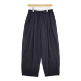 mizuiro-ind T/Rストレッチ タック ワイドイージー パンツ ネイビー レディース ミズイロインド【中古】5-1201G∞