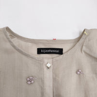 kijinokanosei ラミー刺繍タックブラウス さくらんぼ リネン 定価41800円 シャツ 24SS ベージュ レディース キジノカノウセイ【中古】5-0902M♪