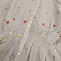 kijinokanosei ラミー刺繍タックブラウス さくらんぼ リネン 定価41800円 シャツ 24SS ベージュ レディース キジノカノウセイ【中古】5-0902M♪