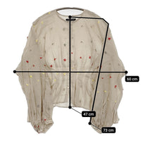 kijinokanosei ラミー刺繍タックブラウス さくらんぼ リネン 定価41800円 シャツ 24SS ベージュ レディース キジノカノウセイ【中古】5-0902M♪