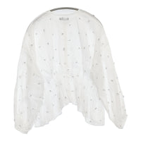 kijinokanosei ラミー刺繍タックブラウス さくらんぼ リネン 定価41800円 シャツ 24SS ホワイト レディース キジノカノウセイ【中古】5-0916M♪