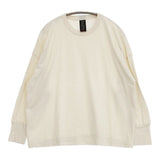 homspun 242-6337 40/2天竺長袖プルオーバー コットン S 長袖Ｔシャツ カットソー ロンＴ オフホワイト キナリ レディース ホームスパン【中古】5-1201M∞