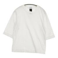 homspun 天竺六分袖Tシャツ 221-6370 サイズM Ｔシャツ カットソー ホワイト レディース ホームスパン【中古】5-0822S♪