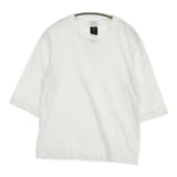 homspun 天竺六分袖Tシャツ 221-6370 サイズM Ｔシャツ カットソー ホワイト レディース ホームスパン【中古】5-0822S♪