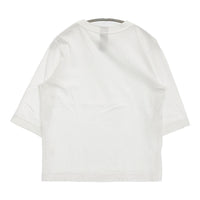 homspun 天竺六分袖Tシャツ 221-6370 サイズM Ｔシャツ カットソー ホワイト レディース ホームスパン【中古】5-0822S♪