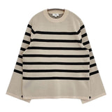 HYKE 231-11316 BELL SLEEVE SWEATER ベルスリーブ ボーダー セーター ニット ベージュ ブラック レディース ハイク【中古】5-1204M∞