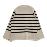 HYKE 231-11316 BELL SLEEVE SWEATER ベルスリーブ ボーダー セーター ニット ベージュ ブラック レディース ハイク【中古】5-1204M∞