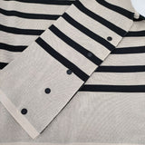 HYKE 231-11316 BELL SLEEVE SWEATER ベルスリーブ ボーダー セーター ニット ベージュ ブラック レディース ハイク【中古】5-1204M∞