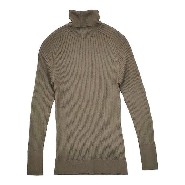 HUG O WaR リブ タートルネック ウール セーター ニット カーキ レディース ハグオーワー【中古】5-1025T∞