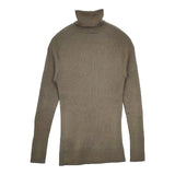 HUG O WaR リブ タートルネック ウール セーター ニット カーキ レディース ハグオーワー【中古】5-1025T∞