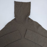 HUG O WaR リブ タートルネック ウール セーター ニット カーキ レディース ハグオーワー【中古】5-1025T∞