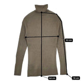 HUG O WaR リブ タートルネック ウール セーター ニット カーキ レディース ハグオーワー【中古】5-1025T∞