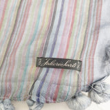 Faliero Sarti ボンボン 大判スカーフ ストール ブルー 多色 レディース ファリエロサルティ【中古】5-1108G◎