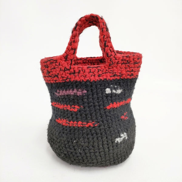 DANIELA GREGIS 裂き編み クロッシェ ウール ミニ トートバッグ