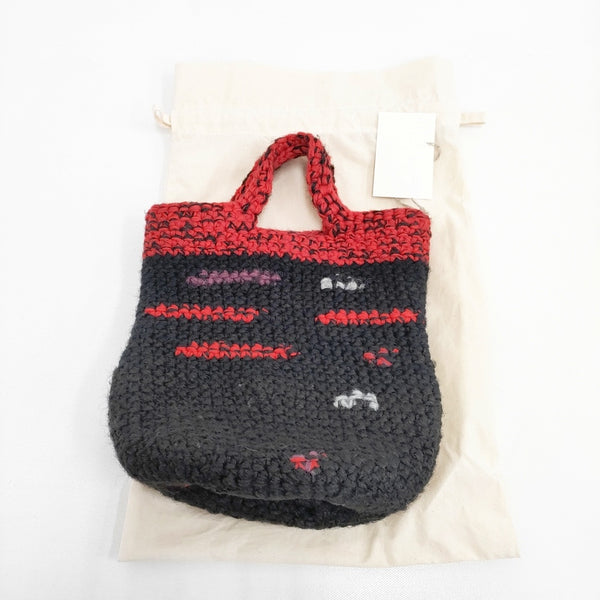 DANIELA GREGIS 裂き編み クロッシェ ウール ミニ トートバッグ