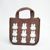 miffy ミッフィー 未使用品 ホルダー付きサガラ刺繍 トートバッグ ブラウン レディース【中古】5-1018G◎