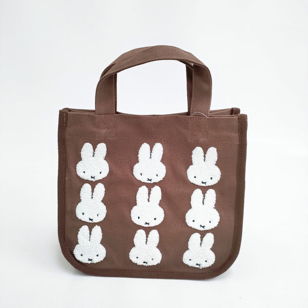 miffy ミッフィー 未使用品 ホルダー付きサガラ刺繍 トートバッグ ブラウン レディース【中古】5-1018G◎