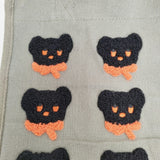 miffy ミッフィー 未使用品 ブラックベア ホルダー付きサガラ刺繍 トートバッグ カーキ レディース【中古】5-1018G◎