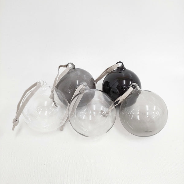 iittala 廃盤ガラスオーナメントボール5個セット インテリアその他 グレー クリア レディース イッタラ【中古】5-1018G◎
