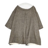 veritecoeur ウール バックリボン 五分袖 チュニック ベージュ レディース ヴェリテクール【中古】5-1025T∞